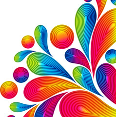 Aufkleber - Colorful striped drops splash abstract background, color design, graphic illustration.