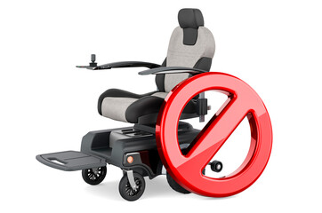 Wall Mural - Motorized Power Chair with forbidden symbol, 3D rendering