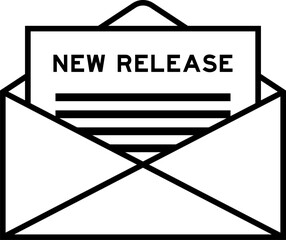 Poster - Envelope and letter sign with word new release as the headline