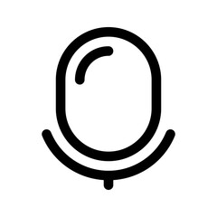 Wall Mural - Vector microphone, podcast, recorder icon. Black, white background. Perfect for app and web interfaces, infographics, presentations, marketing, etc.