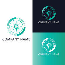 Compas Logo Design. Abstract Compos Symbol Logo Template.