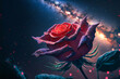 A splendid bouquet of luminescent red roses, nestled in a background of twinkling stars: a romantic and poetic image that reminds us of the infinite possibility of love. Generative AI
