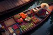 Original Floating markets are a common tradition throughout Southeast Asia. Bangkok, Thailand, 3D rendering. Generative Ai