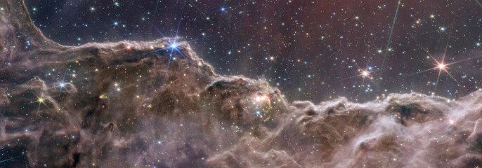 Wall Mural - field galaxies space telescope first photo. high resolution image. futuristic deep space constellati
