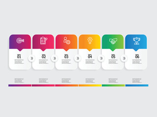 horizontal steps timeline infographic element