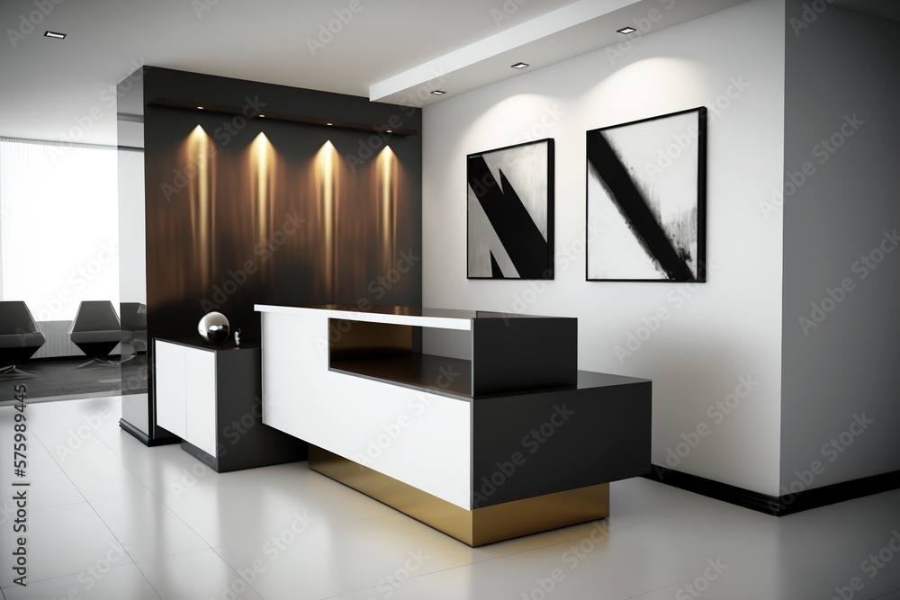 reception desk in a modern office interior Stock Illustration | Adobe Stock