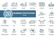 © Mariia - Business Motivation icon outline set. Line Business Motivation icon collection. Growth, Motivation, Career, Mind Power, Planning, Opportunity, Realization, Team Spirit, Persistence, Keep Going icon