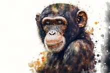 Illustration Of A Charming Chimpanzee Generative AI