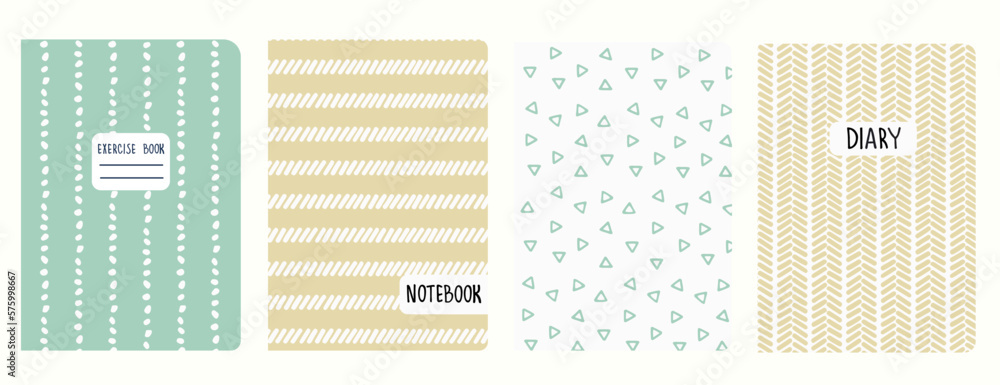 Cover page templates based on seamless geometric patterns in pastel ...
