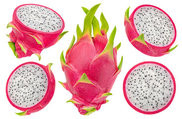 Wall Mural - dragon fruit isolated on white background