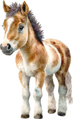 Aufkleber - Cute little pony illustration created with Generative AI technology