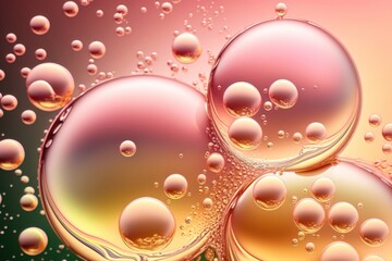 Wall Mural - Close up clear liquid cosmetic product. Gel texture with bubbles. Generation AI