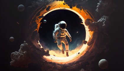 astronaut floating in space