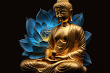 Buddha Sitting On A Lotus, Generative AI