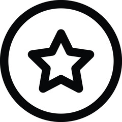 Wall Mural - favorite reward icon with star isolated on white background .