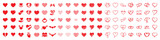 Fototapeta  - Heart icon set with different shapes