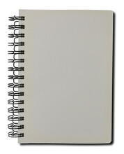 Gray Spiral Notebook On Transparent Background Png File.