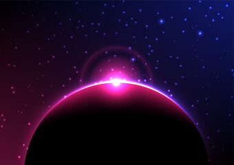 Wall Mural - galaxy planet stars science and technology futuristic background
