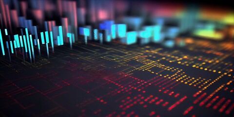 Sticker - technology and computer programing abstract background with blurry effect, generative ai