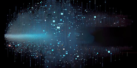 Sticker - technology and big data abstract background with blurry effect, generative ai
