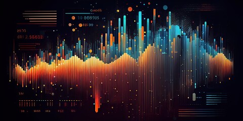 Sticker - technology and big data abstract background with blurry effect, generative ai