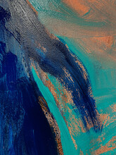 Texture: Brushstrokes Of Acrylic Paint. Turquoise, Blue, Black, Pastel Colors. Painting. Abstract Pattern Wallpaper Background