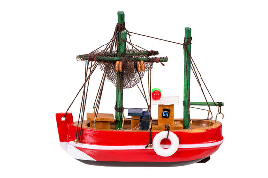 Fototapete - isolated model of fishing boat