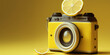 © ADDICTIVE STOCK - Generative AI illustration of retro photo camera with lemon