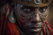 © Mr. Bolota - Tribal Heritage. Portrait of Native African person from a tribe. Cultural concept. AI Generative