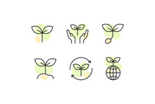 Sprout Icon Set. Agronomy Vector Desing.