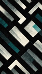 Wall Mural - geometric fabric design, futuristic, dark retro - generative ai