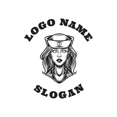 Wall Mural - Female Sailor Graphic Logo Design