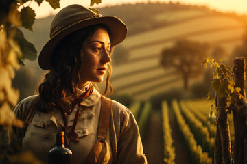 Capturing the Essence of Tuscany: A Winemaker's Journey through the Vineyards - AI Generative
