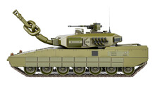 Battle Tank With Knotted Cannon, 3D Rendering