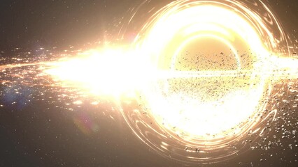 Wall Mural - supermassive black hole sucks stars and asteroids 3d rendering of large black hole pulling asteroids