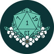 © lineartestpilot - natural one dice roll with floral elements icon