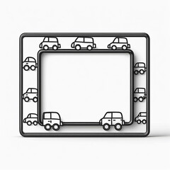 Wall Mural - Hand drawn minimalistic black and white picture frame, generative Ai