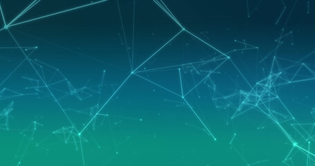 Composition of network of connections on green background