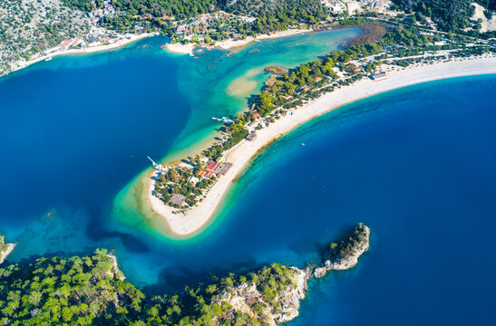 Fototapete - Blue lagoon aerial view, Oludeniz, Turkey