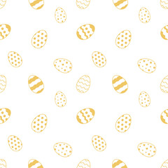 Wall Mural - Easter Eggs with seamless ornament pattern, Vector.