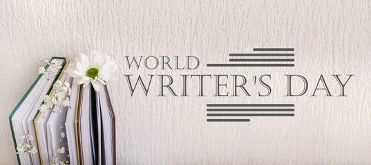 Wall Mural - Banner for World Writer's Day with books