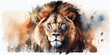 portrait of a lion in a watercolor style,Generative Ai