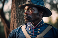 African American Union Civil War Soldier. Generative AI