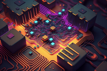  a 3d pattern representing innovation and futuristic technology circuit board