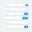 © 32 pixels - Various search bar templates. Internet browser engine with search box, address bar and text field. UI design, website interface element with web icons and push button. Vector illustration