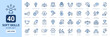 © Icons-Studio - Soft skills icon set. Containing empathy, problem-solving, management, leadership, punctuality and communication line icon. Outline icon collection.