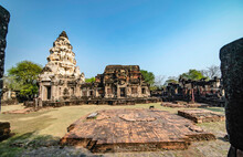 Prasat Hin Phanom Wan Ancient Khmer Castle Located In Nakhon Ratchasima, Thailand