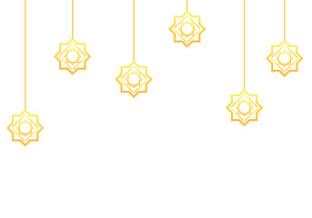 gold islamic ornament decoration isolated on white background