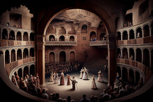 Performance Of The Romeo Juliet In Italian Play At The Cormessco Theater