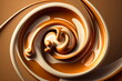 swirls of melted chocolate and caramel background created with generative ai	